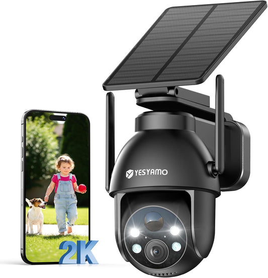 📸 2K Caméra de Surveillance Wi-Fi Extérieure Solaire – Protection Intelligente 365 j/365